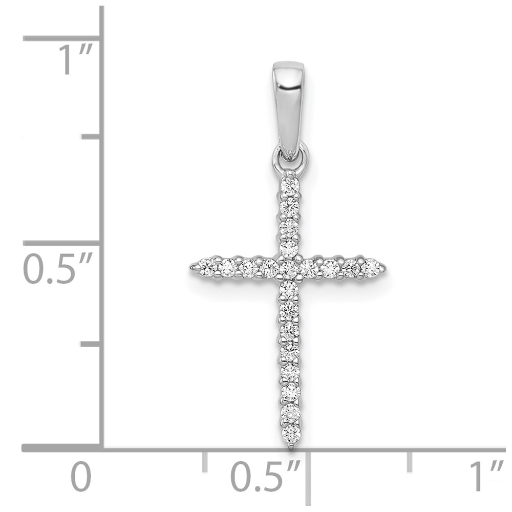 10K White Gold 1/6ct. Diamond Cross Pendant (PM4977-016-1WA)
