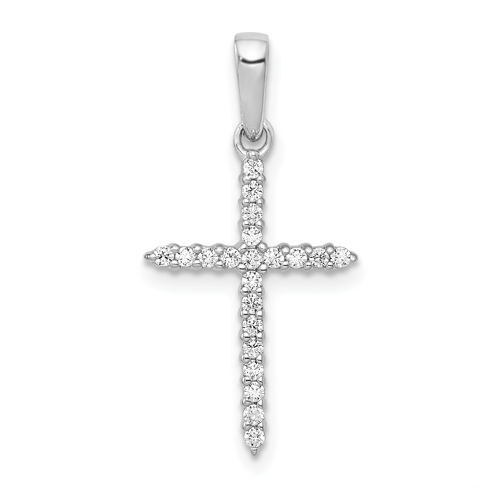 10K White Gold 1/6ct. Diamond Cross Pendant (PM4977-016-1WA)