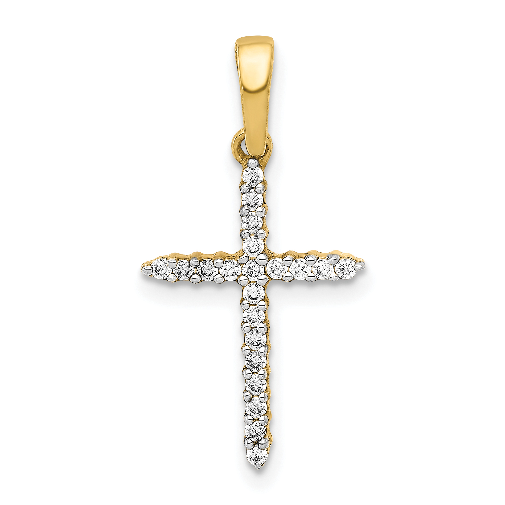 10K 1/6ct. Diamond Cross Pendant (PM4977-016-1YA)