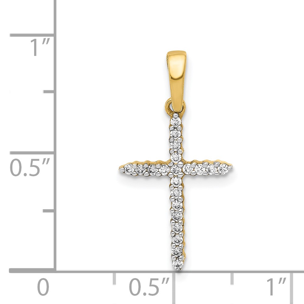 14k 1/6ct. Diamond Cross Pendant (PM4977-016-YA)