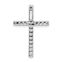 10K White Gold 0.50 Carat Lab Grown Diamond VS SI+ G+ Complete Cross Chain Slide Pendant view 3