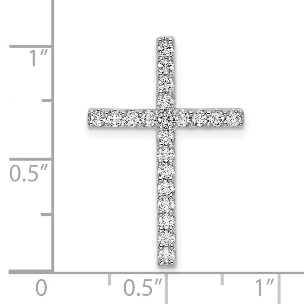 10k White Gold 1/2 carat Lab Grown Diamond VS/SI+ G+ Complete Cross Chain Slide Pendant (PM4979-050-0WLG)