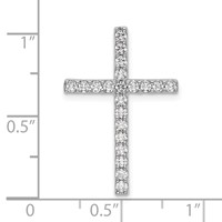10K White Gold 0.50 Carat Lab Grown Diamond VS SI+ G+ Complete Cross Chain Slide Pendant view 4