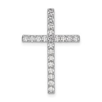 10K White Gold 0.50 Carat Lab Grown Diamond VS SI+ G+ Complete Cross Chain Slide Pendant view 1
