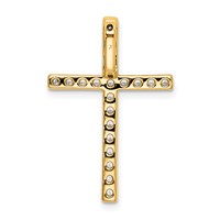 10K Yellow Gold 0.50 Carat Lab Grown Diamond VS SI+ G+ Complete Cross Chain Slide Pendant view 3