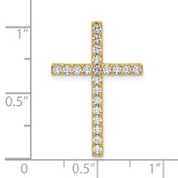 10K Yellow Gold 0.50 Carat Lab Grown Diamond VS SI+ G+ Complete Cross Chain Slide Pendant view 4