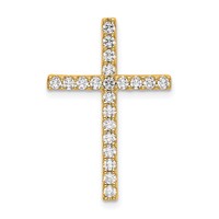 10K Yellow Gold 0.50 Carat Lab Grown Diamond VS SI+ G+ Complete Cross Chain Slide Pendant view 1