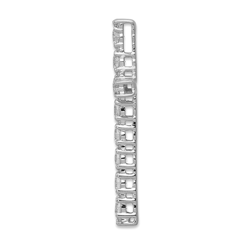 14k White Gold 1/2 carat Lab Grown Diamond VS/SI+ G+ Complete Cross Chain Slide Pendant