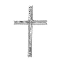 14K White Gold 0.50 Carat Lab Grown Diamond VS SI+ G+ Complete Cross Chain Slide Pendant view 3