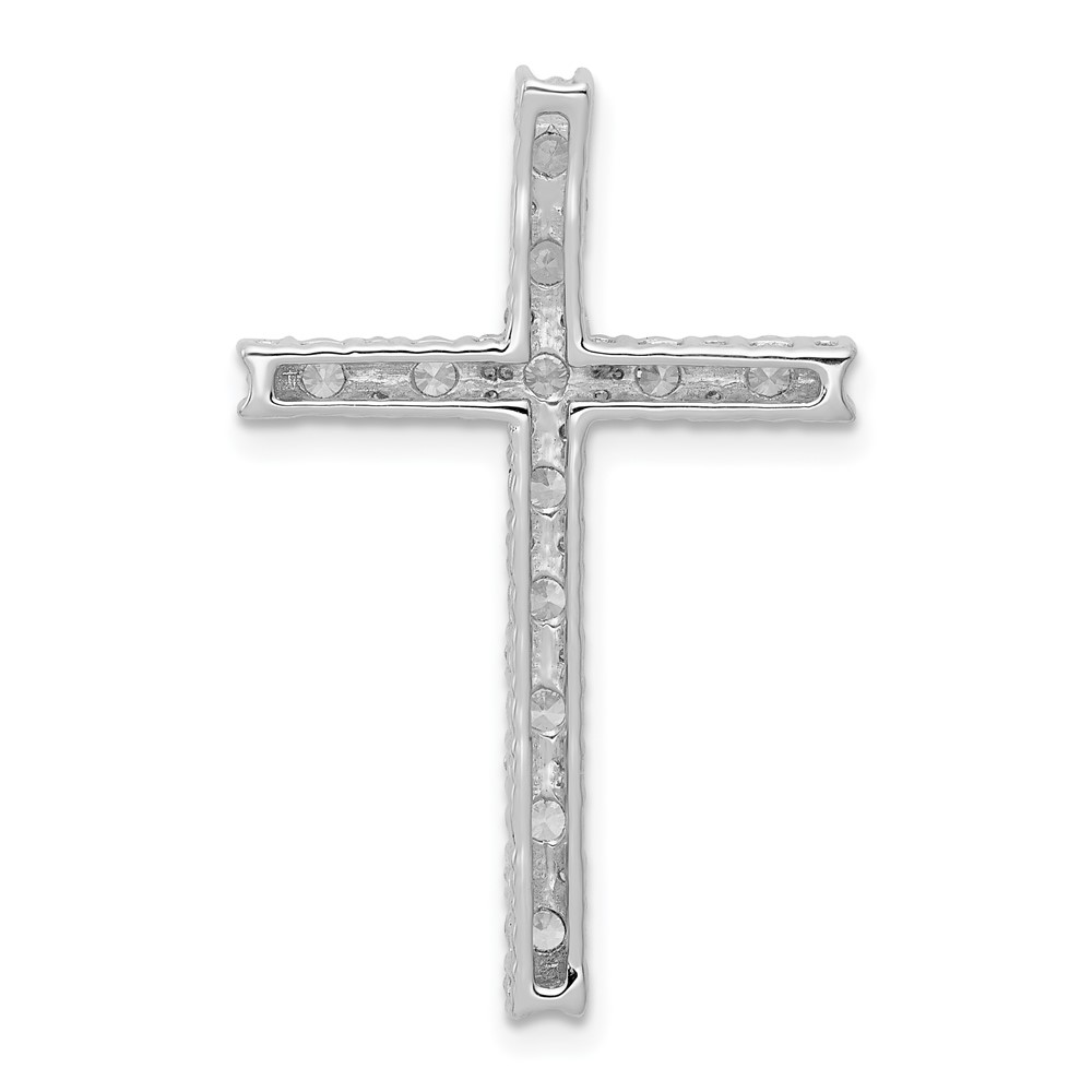 14k White Gold 3/4ct. Diamond Latin Cross Chain Slide (PM4980-075-WA)