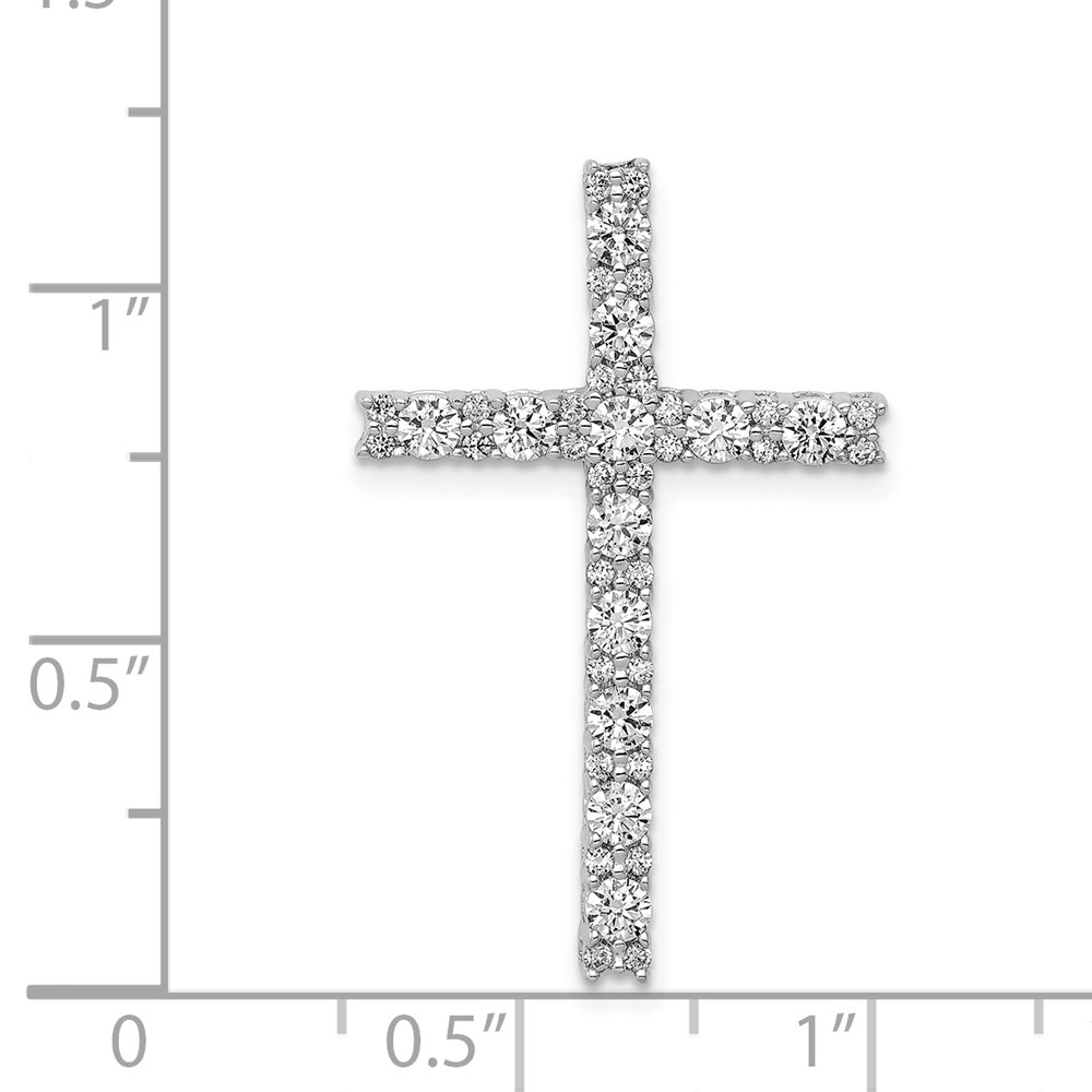 14k White Gold 3/4ct. Diamond Latin Cross Chain Slide (PM4980-075-WA)