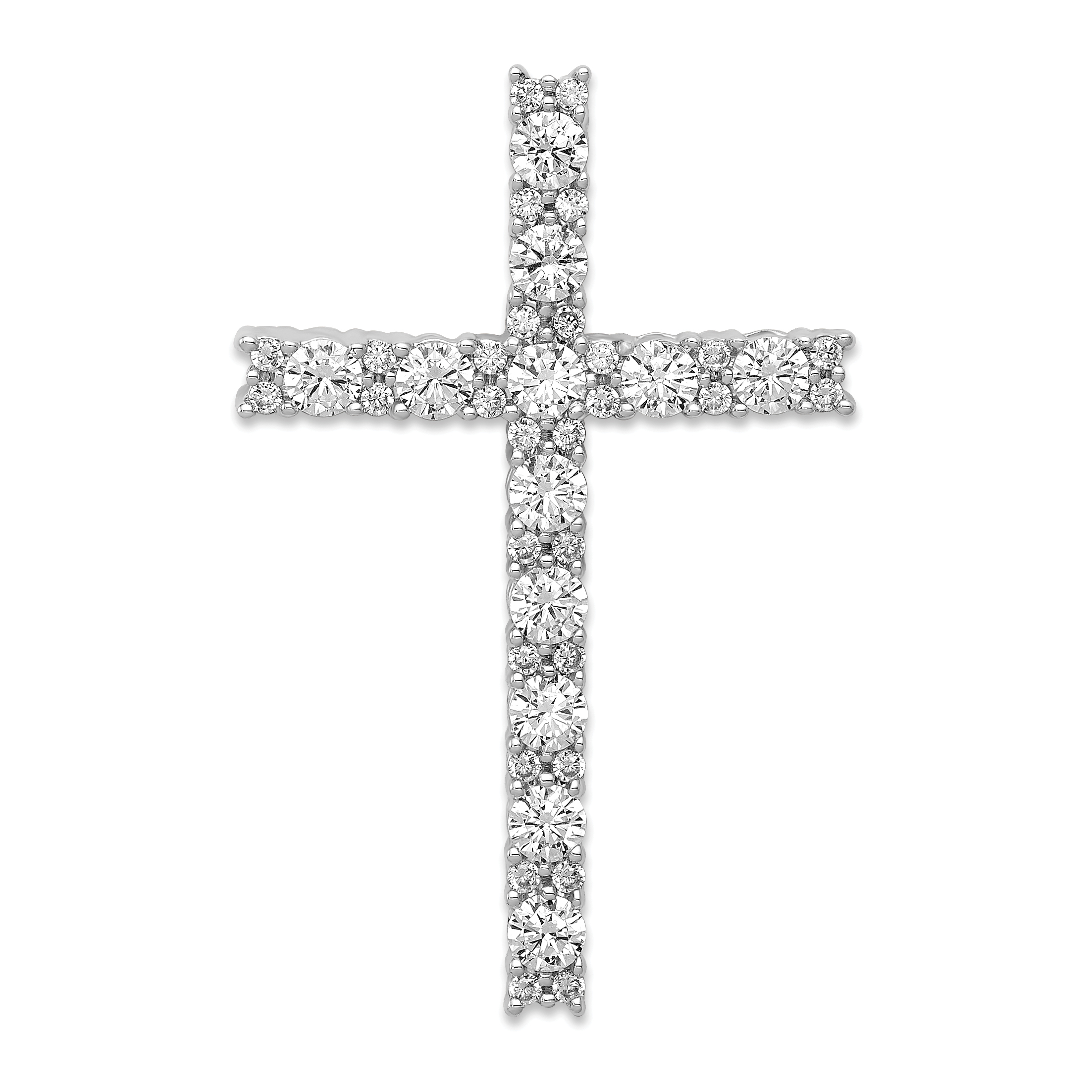 14k White Gold Diamond Latin Cross Pendant (PM4980-100-WA)