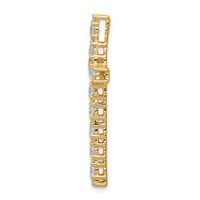 14K Yellow Gold 1 Carat Lab Grown Diamond VS SI+ G+ Complete Cross Chain Slide Pendant view 2