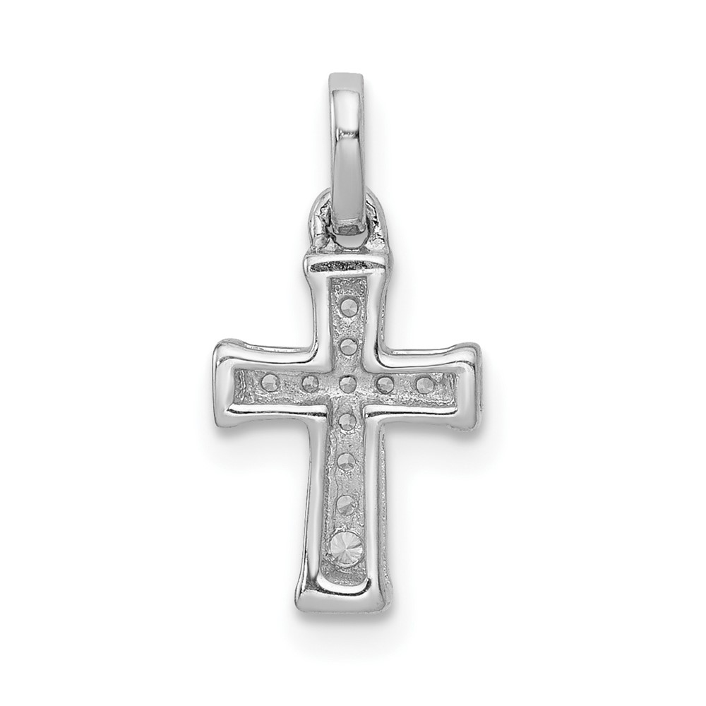 10K White Gold Small 1/20ct. Diamond Latin Cross Pendant (PM4982-005-1WA)