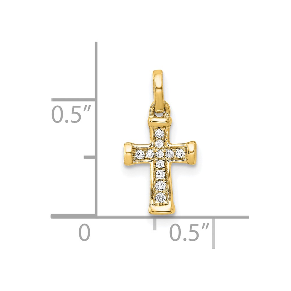 10K Small 1/20ct. Diamond Latin Cross Pendant (PM4982-005-1YA)