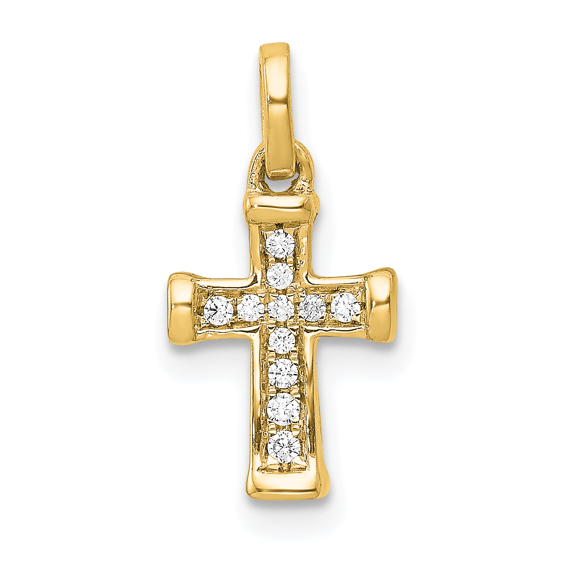 10K Small 1/20ct. Diamond Latin Cross Pendant (PM4982-005-1YA)