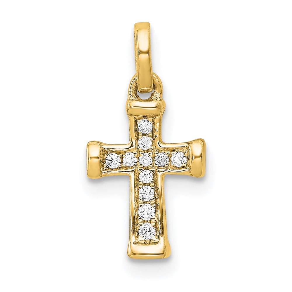 10K Small 1/20ct. Diamond Latin Cross Pendant (PM4982-005-1YA)