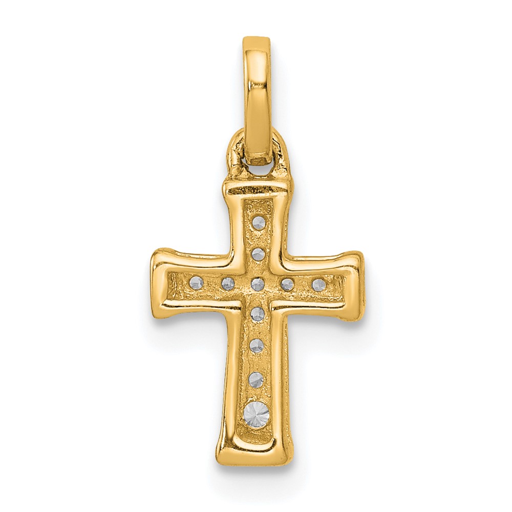 14k Small 1/20ct. Diamond Latin Cross Pendant (PM4982-005-YA)