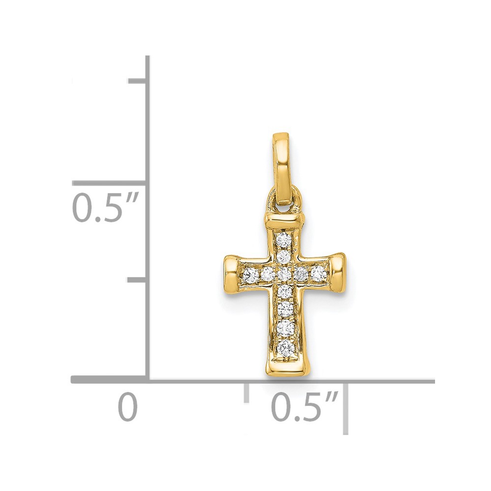 14k Small 1/20ct. Diamond Latin Cross Pendant (PM4982-005-YA)