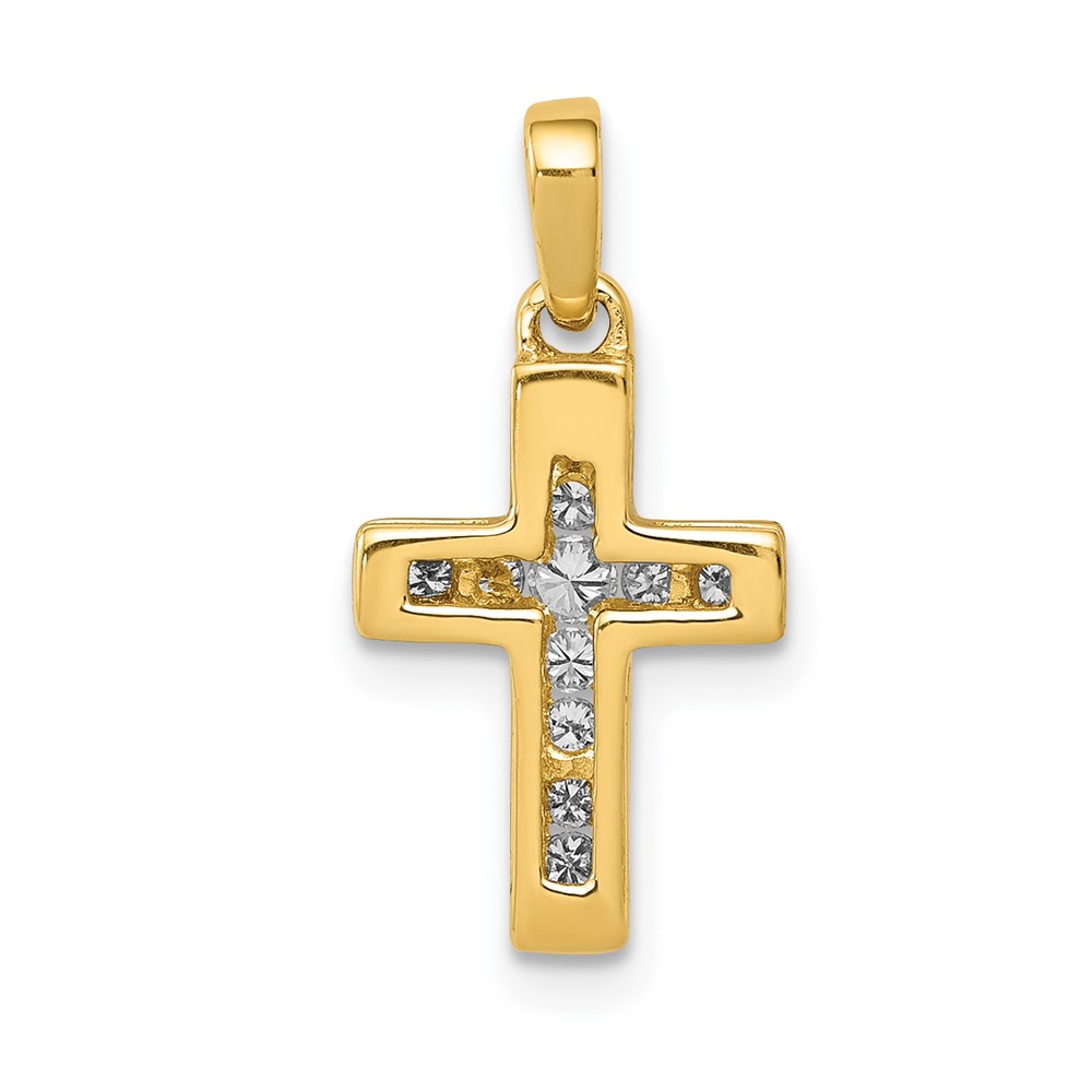 10K 1/6ct. Diamond Latin Cross Pendant (PM4983-015-1YA)