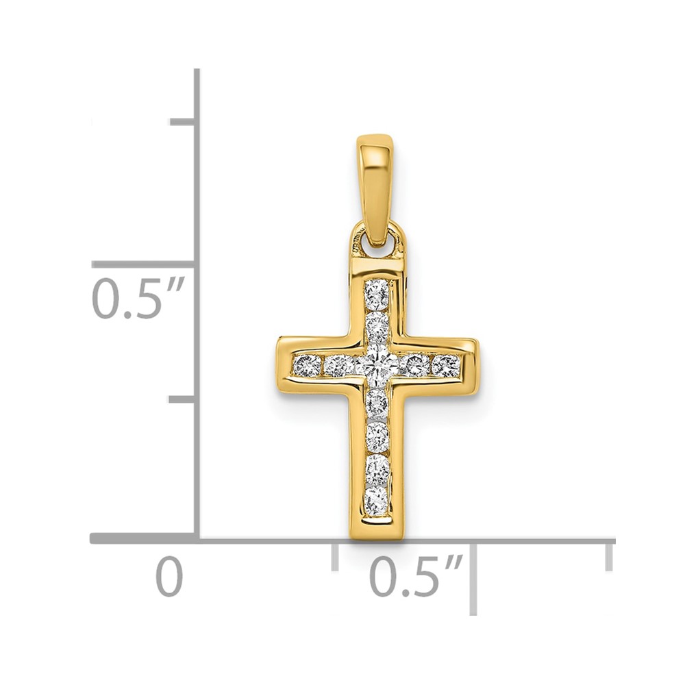 10K 1/6ct. Diamond Latin Cross Pendant (PM4983-015-1YA)