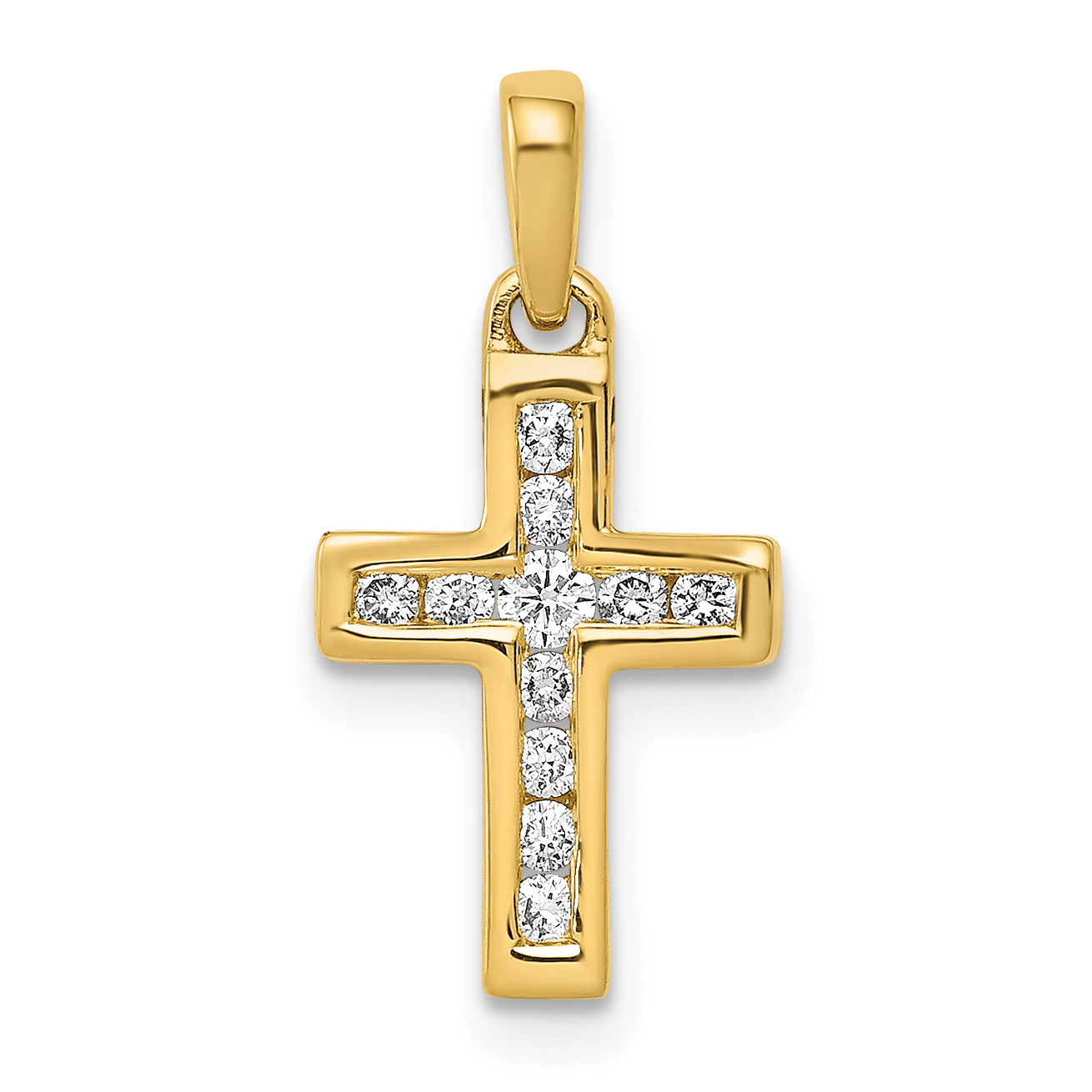 10K 1/6ct. Diamond Latin Cross Pendant (PM4983-015-1YA)