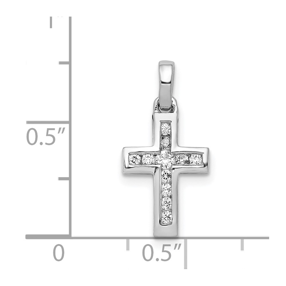 14k White Gold 1/6ct. Diamond Latin Cross Pendant (PM4983-015-WA)