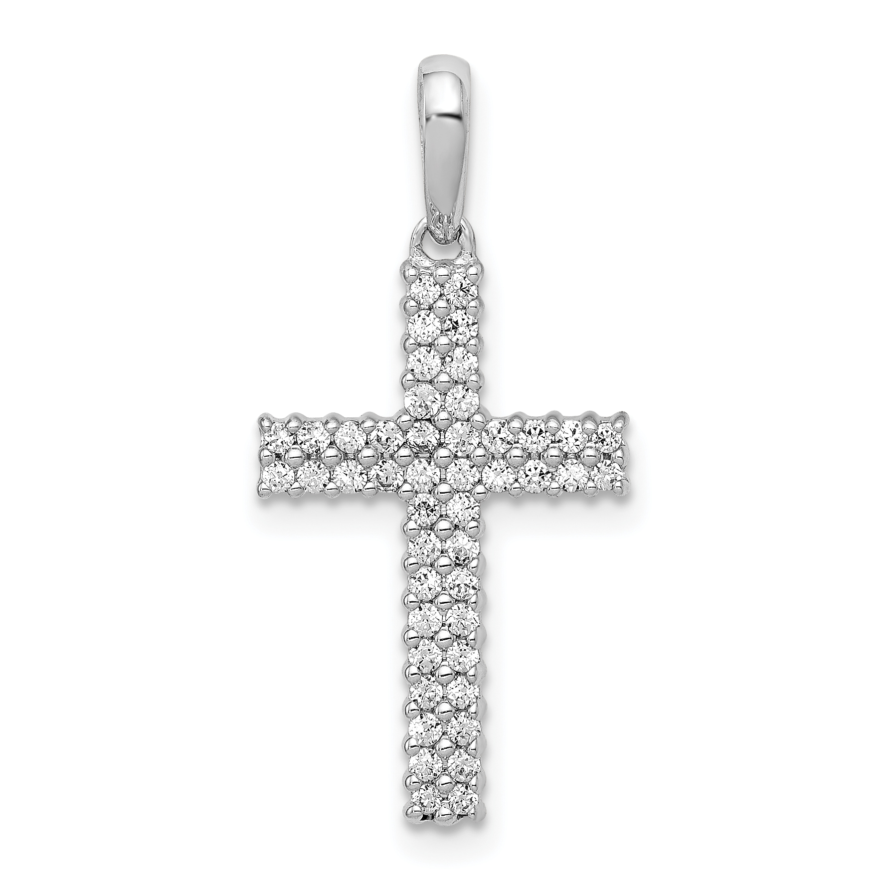 14k White Gold 1/4ct. Diamond Cross Pendant (PM4984-025-WA)
