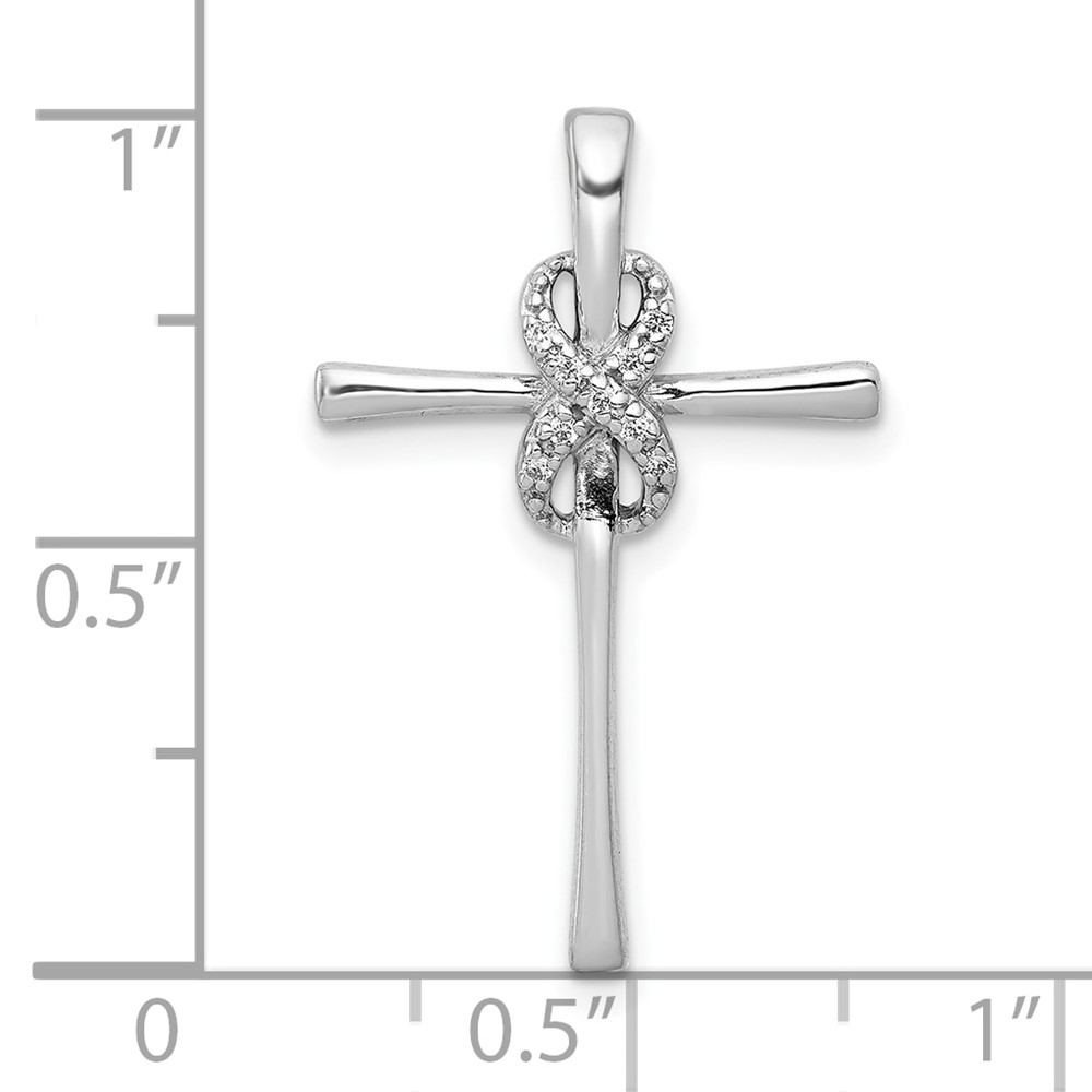 10K White Gold .03ct. Diamond Infinity Cross Chain Slide (PM4985-003-1WA)