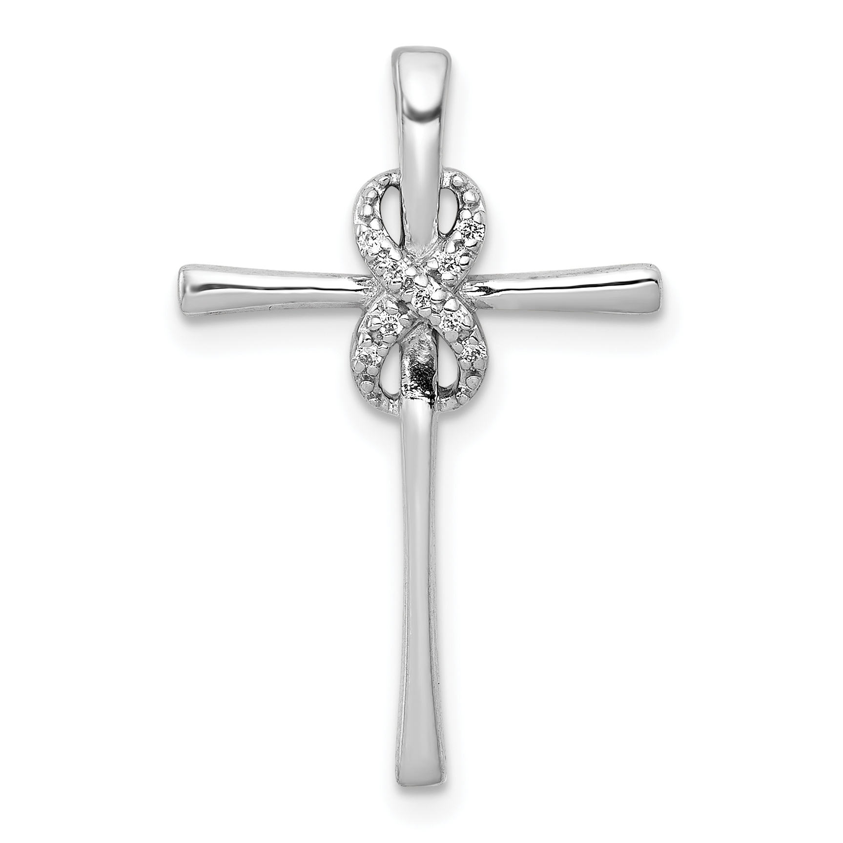 10K White Gold .03ct. Diamond Infinity Cross Chain Slide (PM4985-003-1WA)