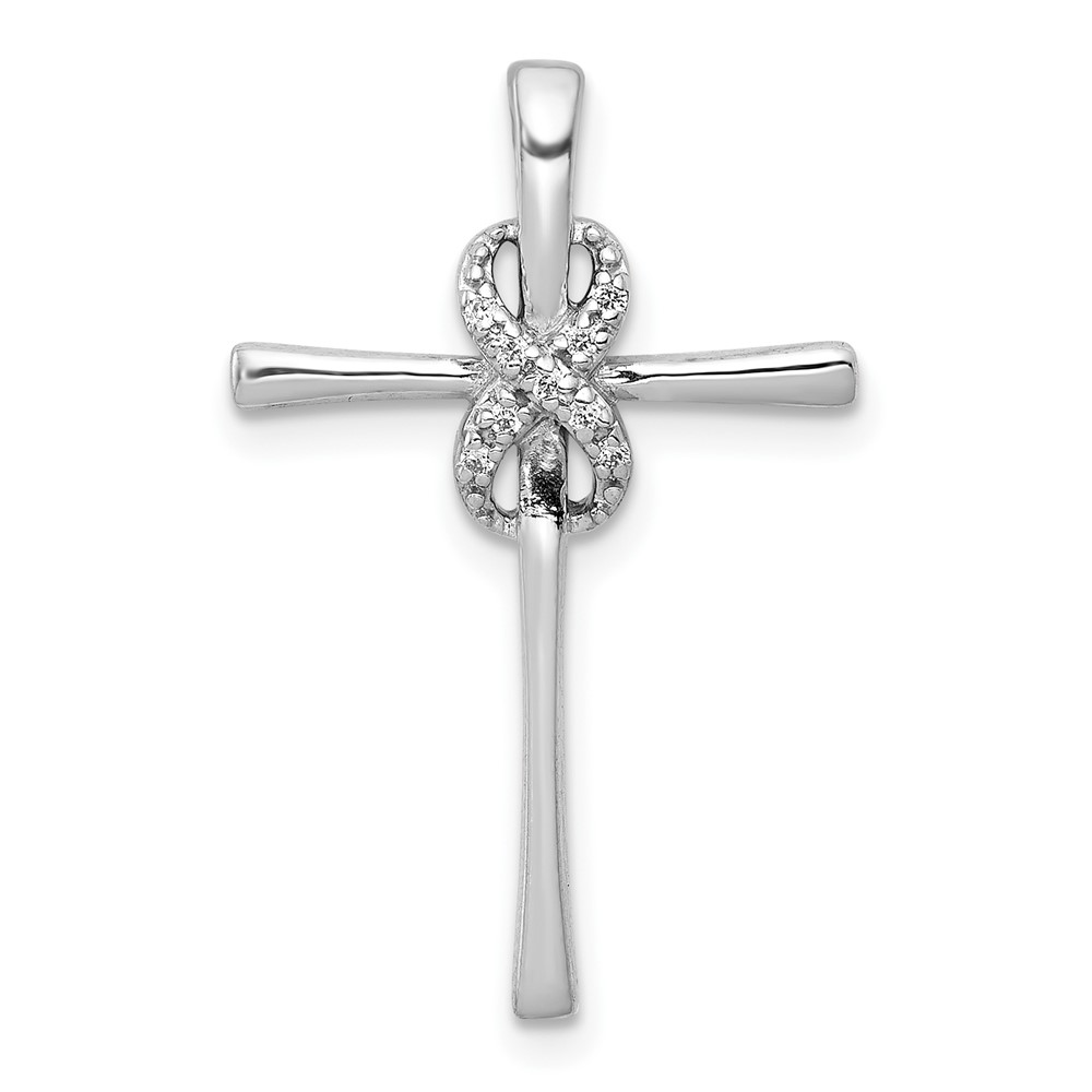 10K White Gold .03ct. Diamond Infinity Cross Chain Slide (PM4985-003-1WA)