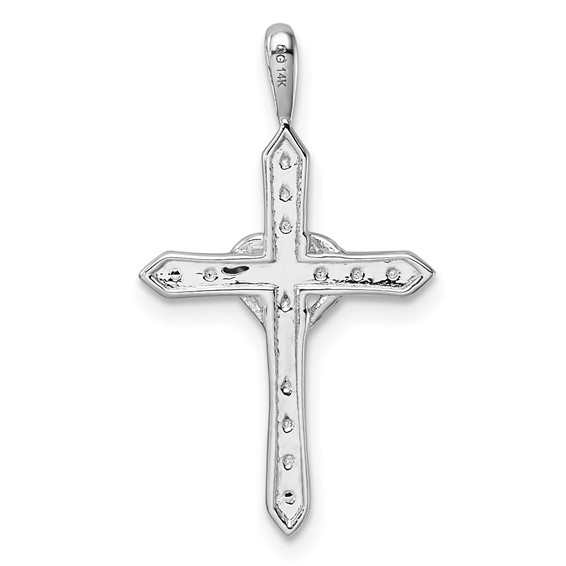 14k White Gold Heart Cross Pendant Mounting