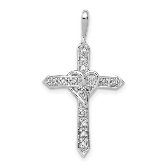 Diamond Heart Cross Pendants