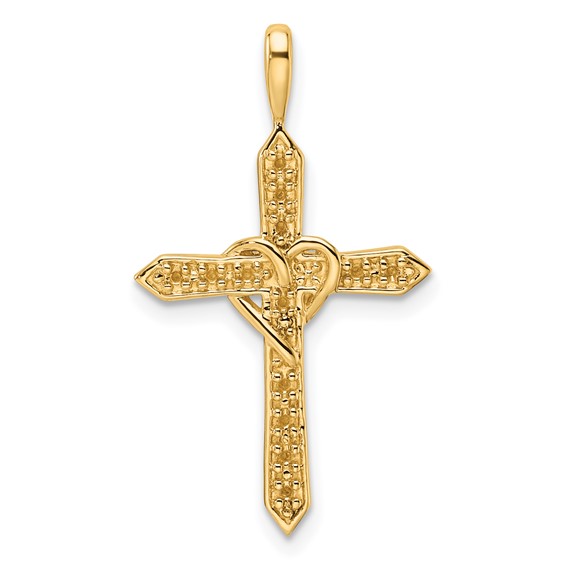 14k Heart Cross Pendant Mounting