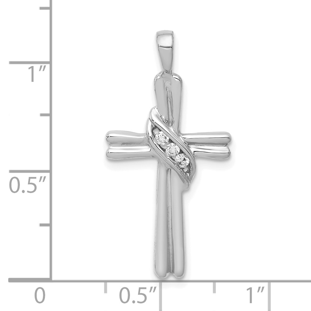 10K White Gold AA Diamond Cross Pendant (PM4989-005-1WA)