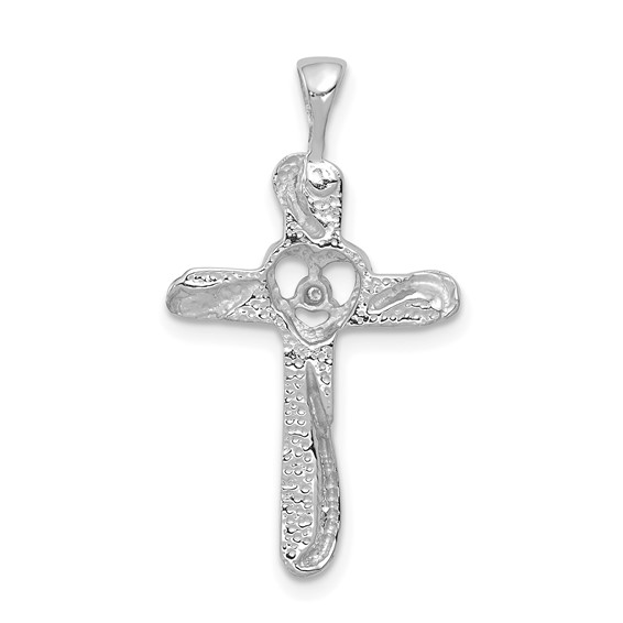Diamond Heart Cross Pendants