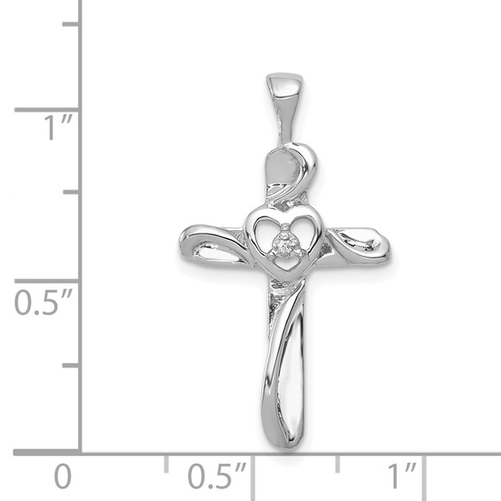 Diamond Heart Cross Pendants