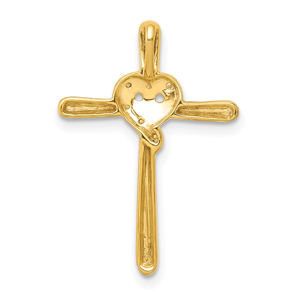 10K .02ct. Diamond Heart Cross Chain Slide (PM4994-002-1YA)