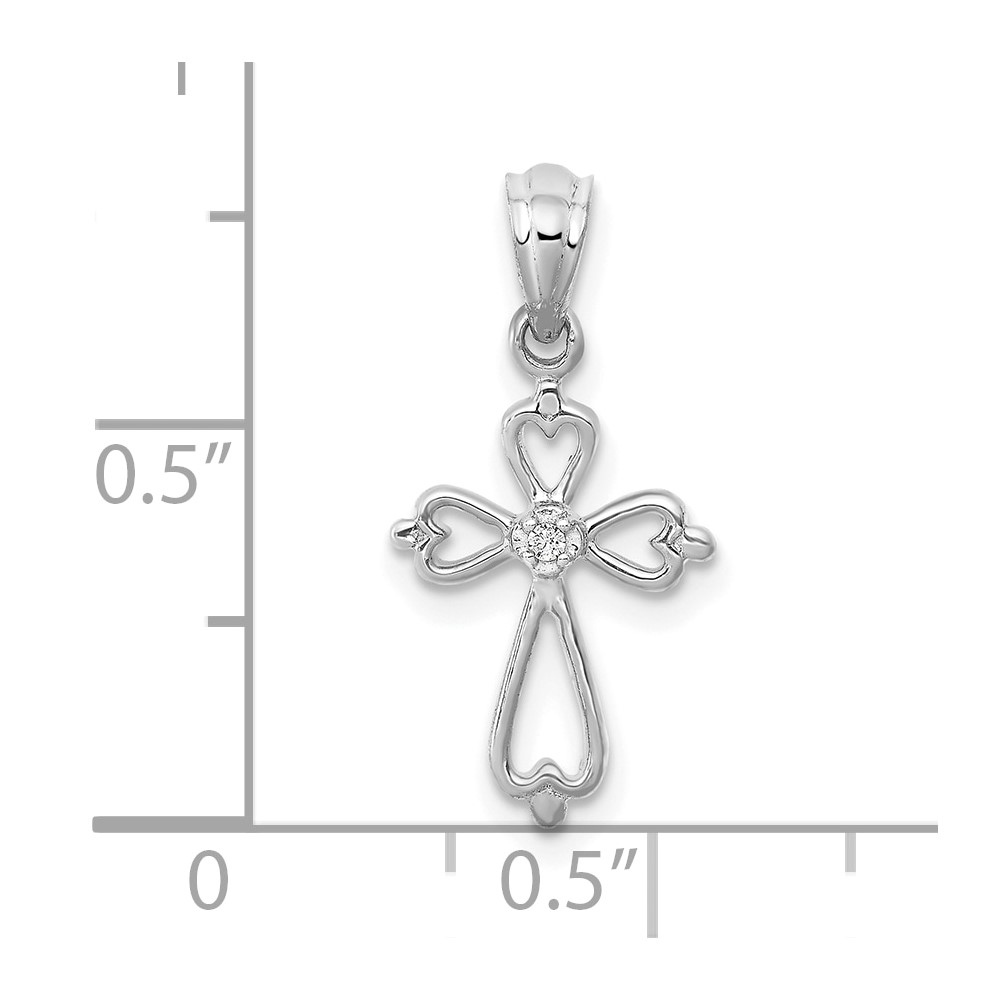10K White Gold Diamond Accented Cross Pendant (PM4996-001-1WA)