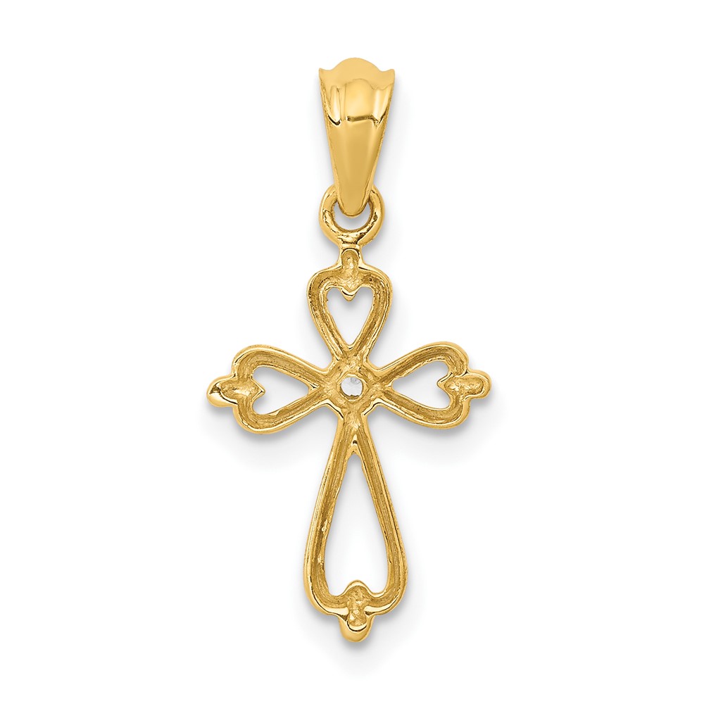 10K Diamond Accented Cross Pendant (PM4996-001-1YA)