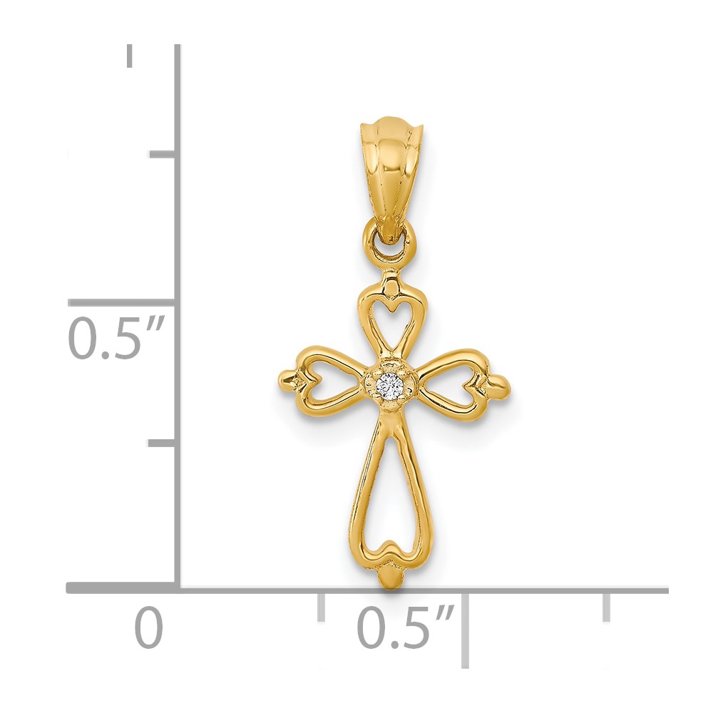 10K Diamond Accented Cross Pendant (PM4996-001-1YA)