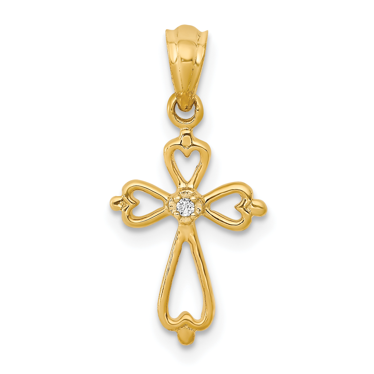 10K Diamond Accented Cross Pendant (PM4996-001-1YA)