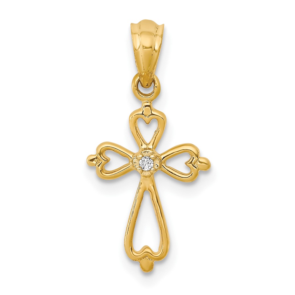10K Diamond Accented Cross Pendant (PM4996-001-1YA)