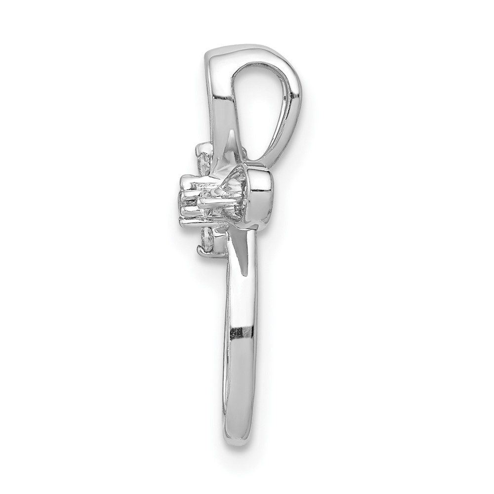 10K White Gold 1/20ct. Diamond Cross Chain Slide (PM4997-005-1WA)
