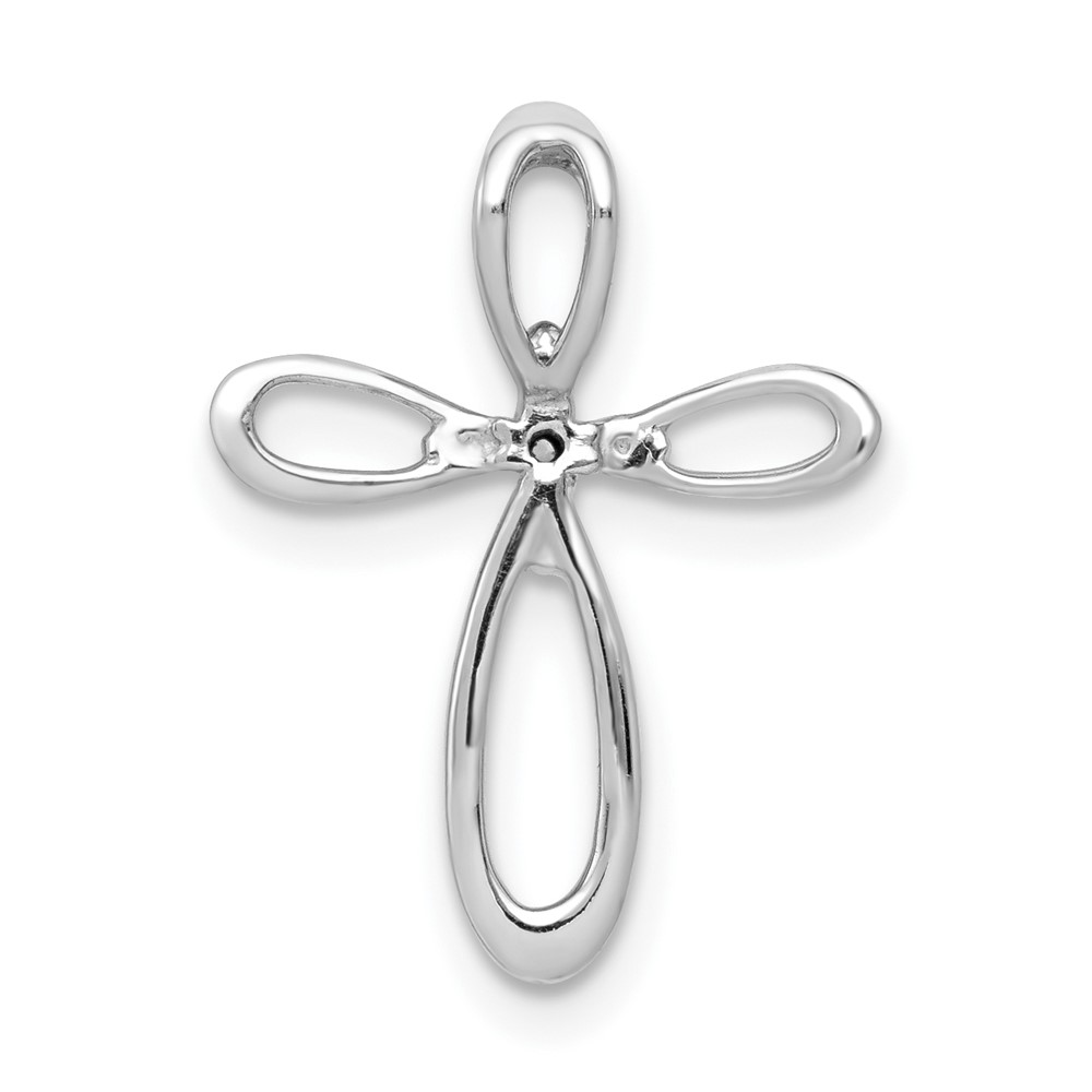 10K White Gold 1/20ct. Diamond Cross Chain Slide (PM4997-005-1WA)