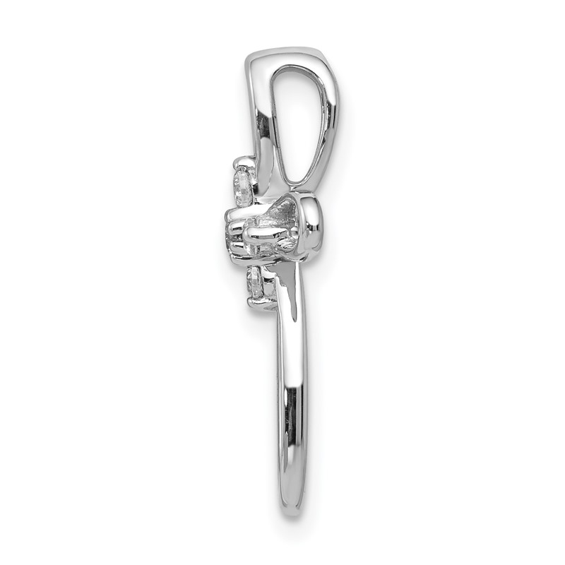 14k White Gold 1/10 carat Lab Grown Diamond VS/SI+ G+ Chain Slide Pendant