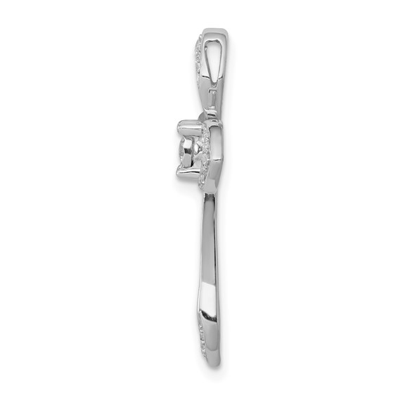 14k White Gold 1/8 carat Diamond Cross Chain Slide
