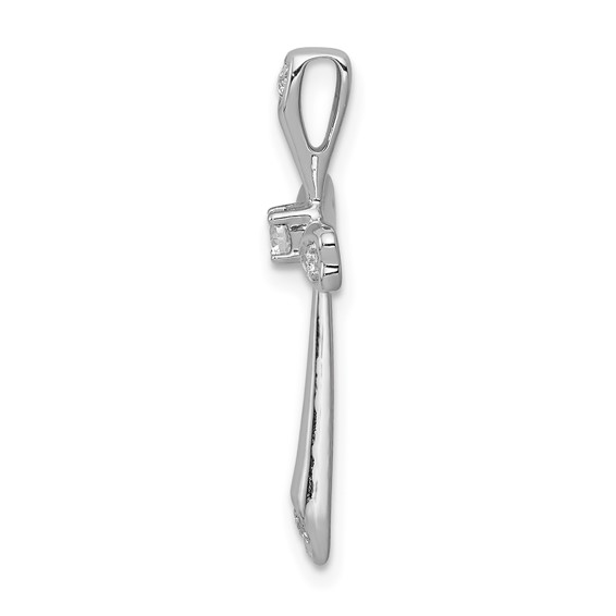 14k White Gold 1/10 carat Diamond Cross Chain Slide