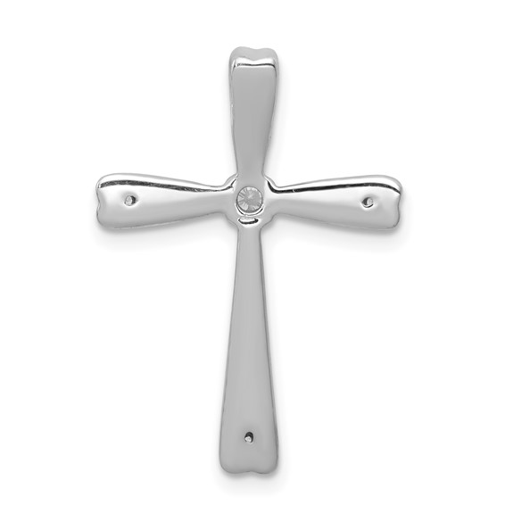 14k White Gold 1/10 carat Diamond Cross Chain Slide