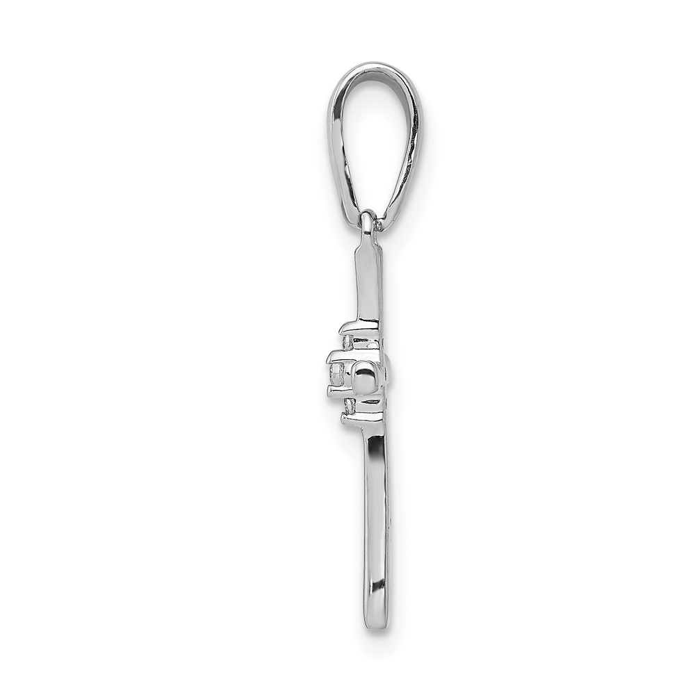 10K White Gold .02ct. Diamond Cross Pendant (PM5007-002-1WA)